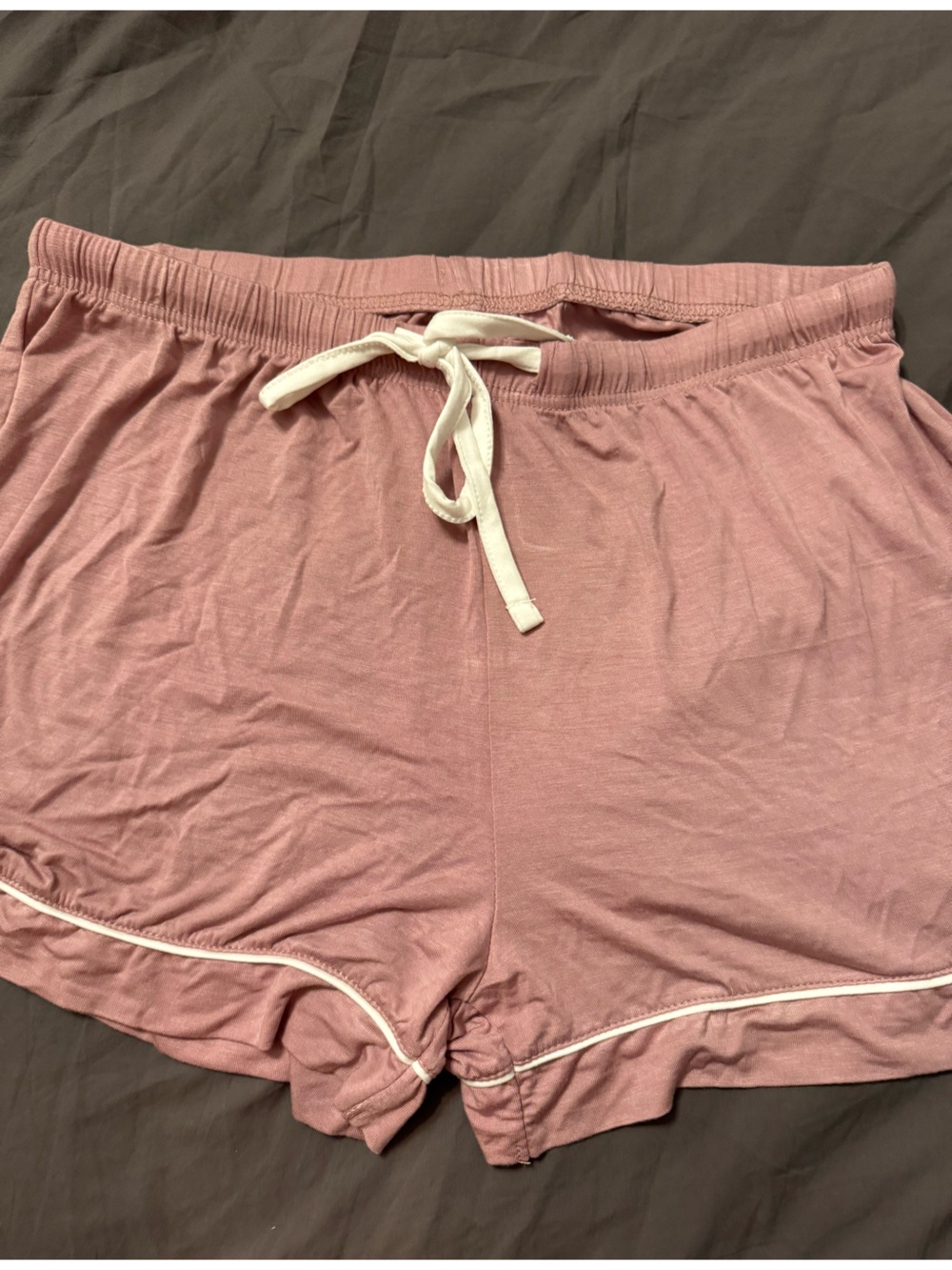 Born Dusty Rose Athletic Lounge Shorts with White Drawstring